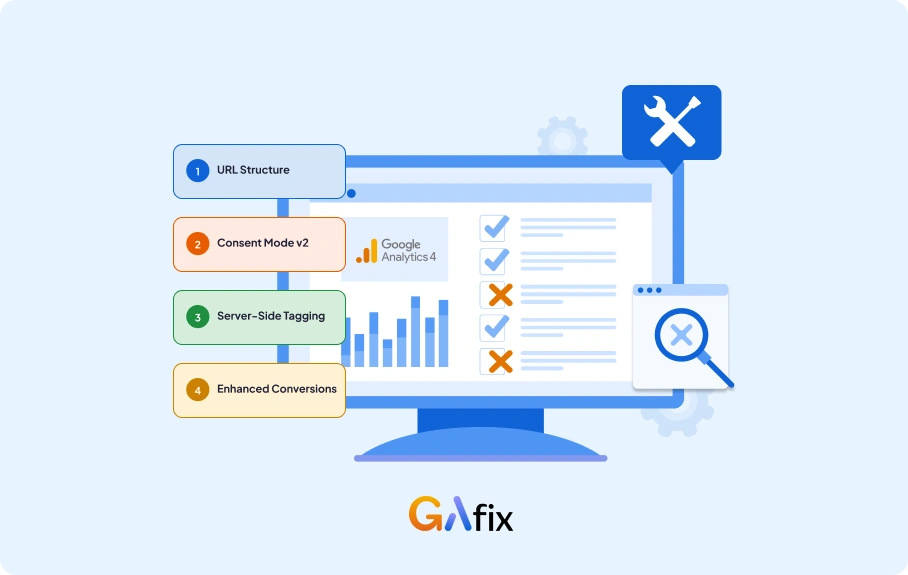 GA4 attribution tracking breaks when one mechanism fails. See how UTMs, Consent Mode v2, server-side tagging, and Enhanced Conversions cover the gap.